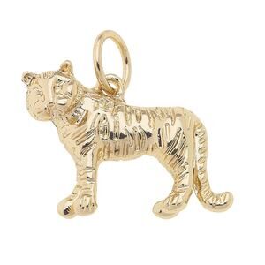 Tiger Charm – Shiny Gold Plated Pendant